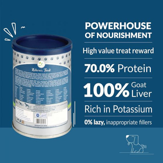 Nature's Feast Gevriesdroogde Geitenlever Snacks - 100% Natuurlijk (50g)