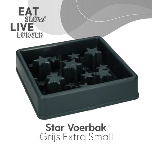 Eat Slow Live Longer Star Anti-Schrokbak Grijs XS