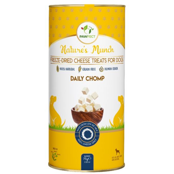 Nature's Munch Daily Chomp - Gevriesdroogde Kaassnacks voor Training (75g)