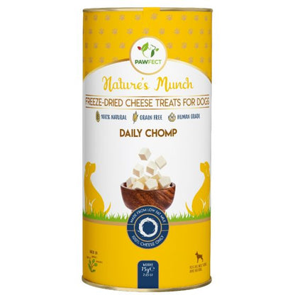 Nature's Munch Daily Chomp - Gevriesdroogde Kaassnacks voor Training (75g)