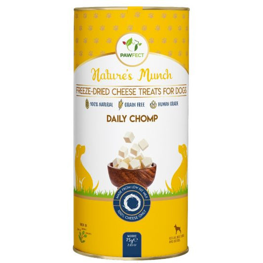 Nature's Munch Daily Chomp - Gevriesdroogde Kaassnacks voor Training (75g)