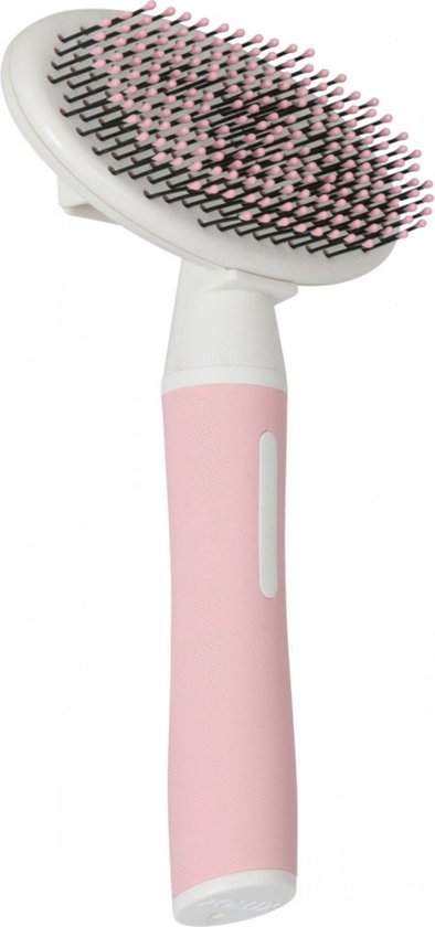 💖 Zolux Anah Slickerborstel Soft - Zachte Roze/Wit Borstel voor Halflang & Lang Haar