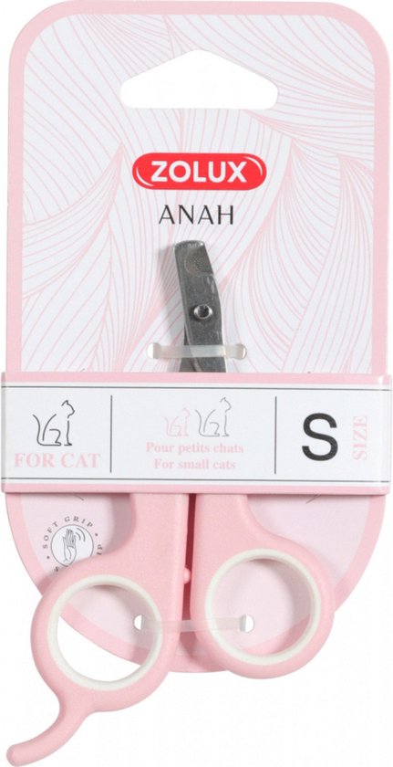 ✂️ Zolux Anah Nagelschaar - Elegante Roze/Wit Nagelknipper voor Kleinere Katten