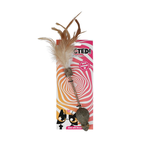 Natuurlijk Stick Kattenspeelgoed met Muis & Veren - MADNIP