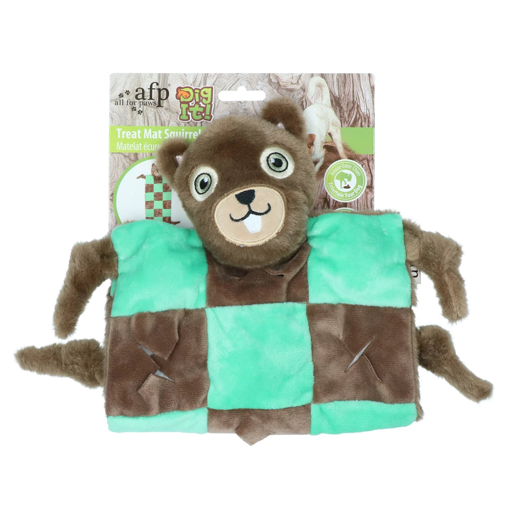 AFP Dig It Treat Mat Square Squirrel - Mentale Uitdaging Mat met Piepers