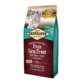 CARNILOVE Cat Fresh Carp/Trout Sterilised 6kg - Graanvrij voor Gesteriliseerde Katten