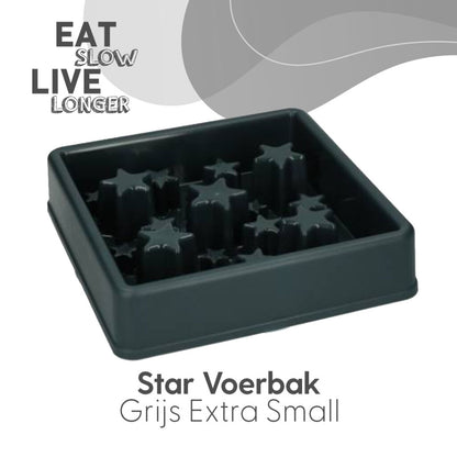 Eat Slow Live Longer Star Anti-Schrokbak Grijs XS