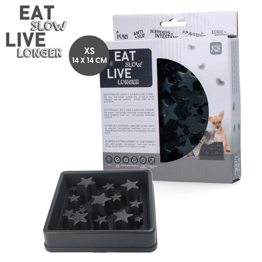 Eat Slow Live Longer Star Anti-Schrokbak Grijs XS