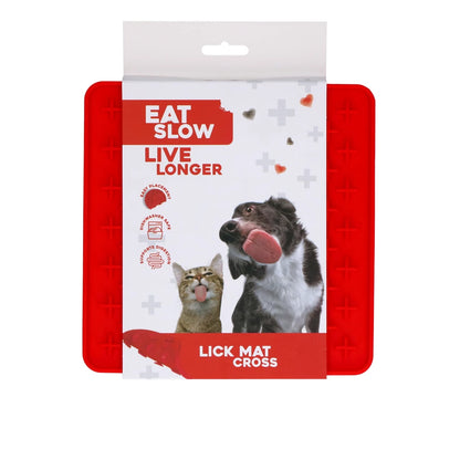 Eat Slow Live Longer Lick Mat Cross - Anti-Schrok Likmat voor Honden en Katten