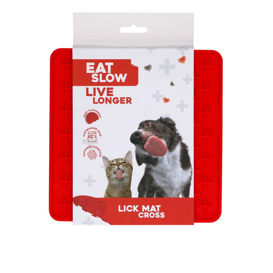 Eat Slow Live Longer Lick Mat Cross - Anti-Schrok Likmat voor Honden en Katten