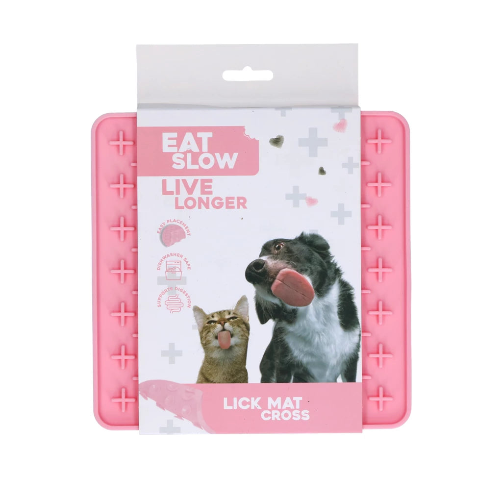 Eat Slow Live Longer Lick Mat Cross - Anti-Schrok Likmat voor Honden en Katten