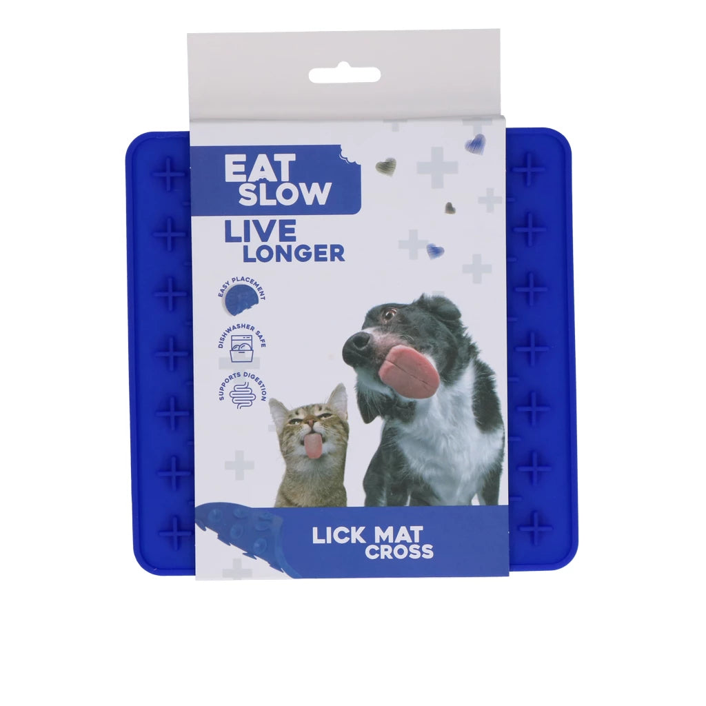 Eat Slow Live Longer Lick Mat Cross - Anti-Schrok Likmat voor Honden en Katten