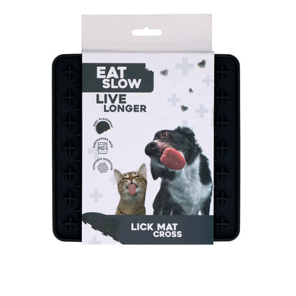 Eat Slow Live Longer Lick Mat Cross - Anti-Schrok Likmat voor Honden en Katten