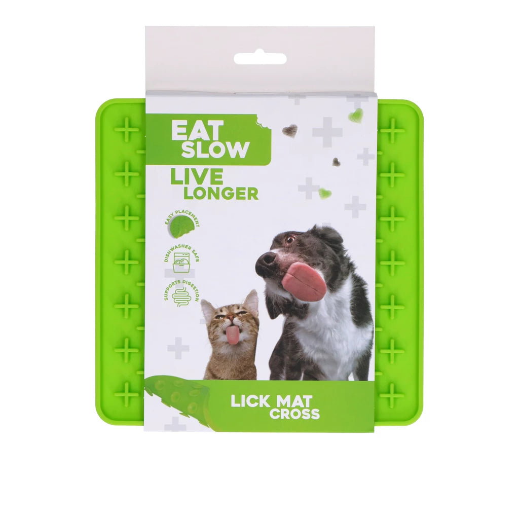 Eat Slow Live Longer Lick Mat Cross - Anti-Schrok Likmat voor Honden en Katten