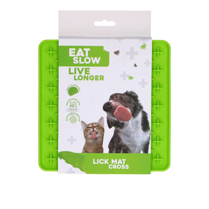 Eat Slow Live Longer Lick Mat Cross - Anti-Schrok Likmat voor Honden en Katten