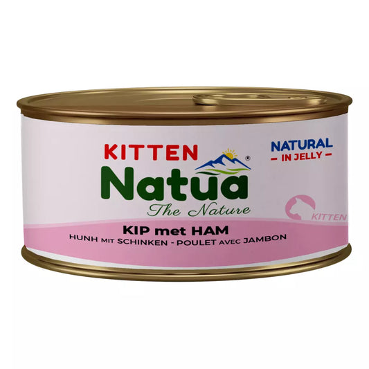 🐱 Natua Natural Classic Can Kat Kip met ham (kitten) - Omdoos 24 stuks