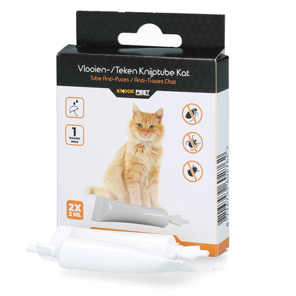 Knock Pest Vlooien/Tekenpipet Kat - 100% Gifvrij (2x2ml)