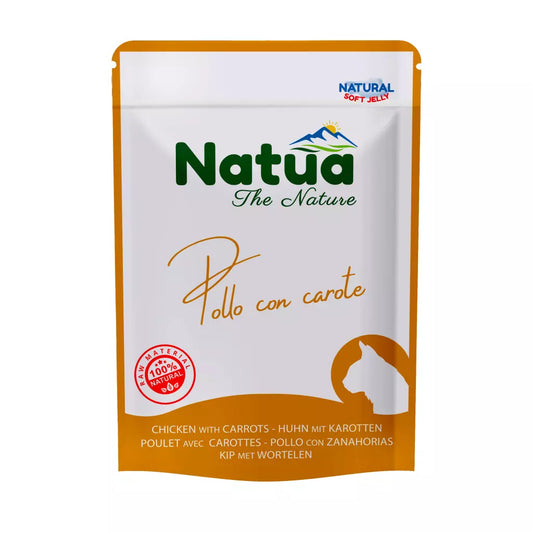 Natua Natural Pouch Kat Kip met Wortel - Omdoos 24 stuks (€1.39 per stuk)