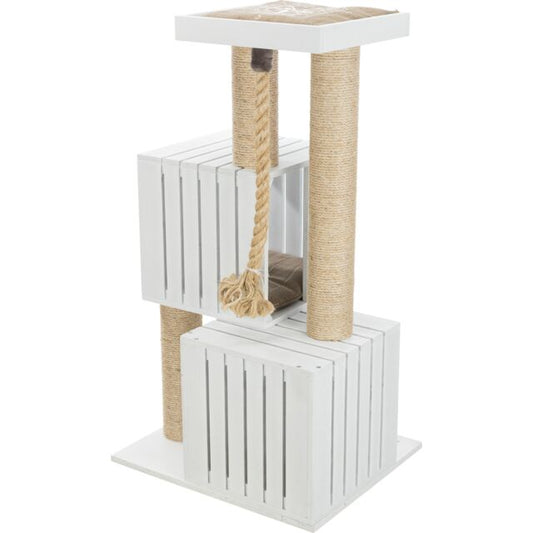 🌿 Eco-Krabpaal Skadi - Elegant Wit Design 3-Verdiepingen 114cm