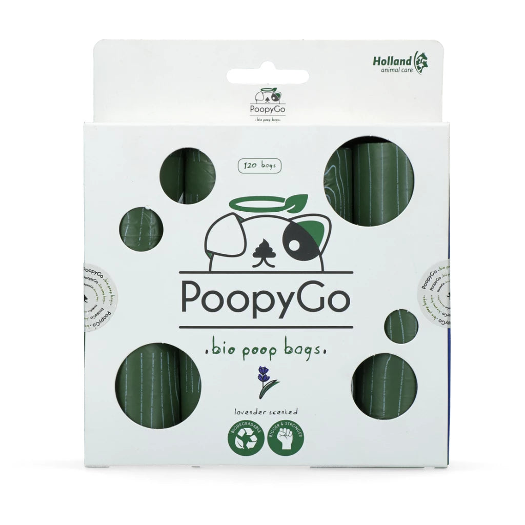 Biologisch Afbreekbare Poepzakjes 120 stuks | Lavendelgeur | PoopyGo Eco-Friendly