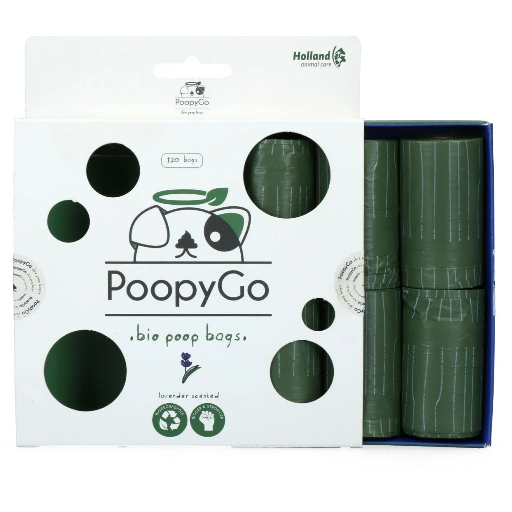 Biologisch Afbreekbare Poepzakjes 120 stuks | Lavendelgeur | PoopyGo Eco-Friendly