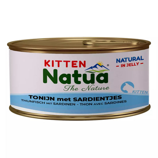 🐱 Natua Natural Classic Can Kat Tonijn met sardine (kitten) - Omdoos 24 stuks