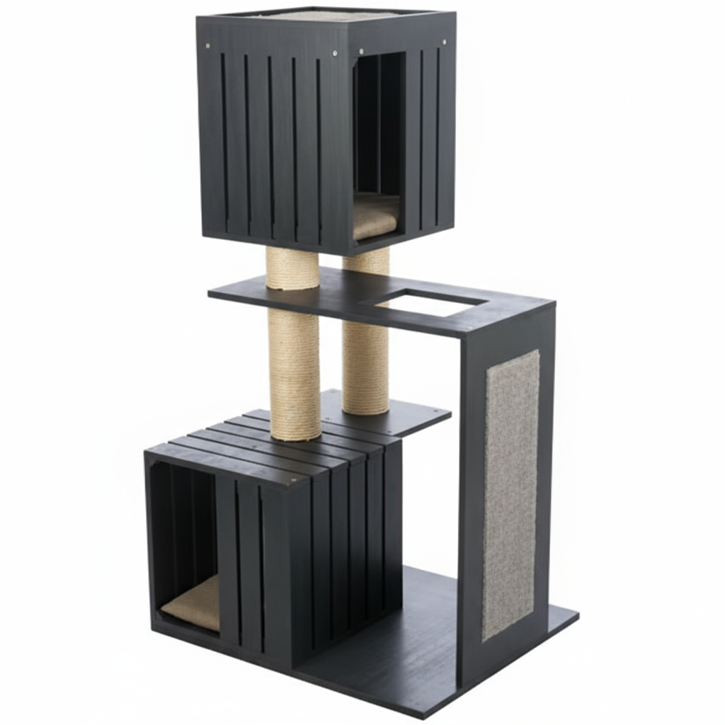 Moderne kattenkrabpaal vooraanzicht