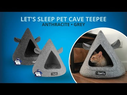 Let's Sleep Pet Cave TeePee Grijs - Duurzaam Kattentipi van Gerecycled Polyester