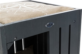 🌿 Eco-Vriendelijke Kattenhuis Alva Antraciet/Zand - Luxe Beach-Stijl 36x51cm