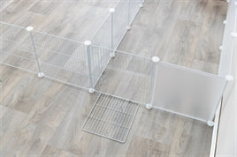 TRIXIE INDOORREN METAAL/KUNSTSTOF WIT 140x70x35cm - Modulaire Knaagdierren