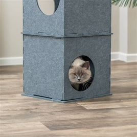 Trixie Kattenhuis Toren Nele Vilt Grijs 38x38x105cm