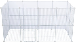 TRIXIE INDOORREN METAAL/KUNSTSTOF WIT 140x70x35cm - Modulaire Knaagdierren