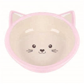 🐾 Happy Pet Voerbak Kitten - Kleine Keramiek Voerbak Roze/Crème 200ml
