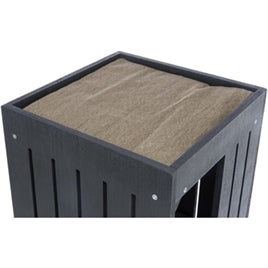 🌿 Premium Eco-Krabpaal Freia - Luxe 3-Verdiepingen Antraciet/Zand 123cm