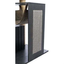 🌿 Premium Eco-Krabpaal Freia - Luxe 3-Verdiepingen Antraciet/Zand 123cm