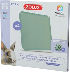 ZOLUX NEOLIFE NEOPARK KONIJN UITBREIDINGSSET GESLOTEN PANELEN 35X35 CM 4 ST