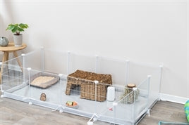 TRIXIE INDOORREN METAAL/KUNSTSTOF WIT 140x70x35cm - Modulaire Knaagdierren