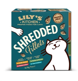 🐱 Lily's Kitchen Shredded Fillets Multipack - Premium Natvoer 4 Smaken 8x70gr