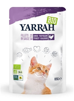 🦃 Yarrah Cat Biologische Filets Met Kalkoen - Premium Biologisch Natvoer 14x85gr